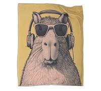 GAOYUCHUN Capybara Bed Flannel Blanket 3D Printed Soft Throw Blanket Super Soft And Warm Blankets for All Seasons Fleece Blanket Couch,Travel,Kids,Camping 80x90inch(200x230cm)