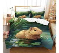 GAOYUCHUN Capybara Duvet Cover 3 PCS Hotel Quality Quilt Cover Bedding Sets Bed Covers with Pillowcases with Zipper Closure Hypoallergenic Soft Breathable Microfiber Double（200x200cm）