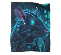 GAOYUCHUN Cyber Rat 3D Printed Blanket Bed Blanket Fluffy Fleece for Sofa Couch Soft Throw Blanket Birthday Gifts for Girls Flannel Fleece Throw Blankets 50x60inch(127x152cm)
