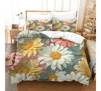 GAOYUCHUN Daisy 3D Printed Duvet Cover SetQuilt Cover Easy Care Bed Linen Soft Cosy 3 Pcs Bedding Sets Pillowcases for Kid Teens Boys And Girls Man Single(140x200cm)