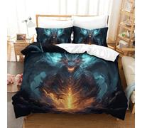 GAOYUCHUN Dragon 3D Printed Duvet Cover Set 3 Pieces Bed Duvet Set Soft Microfiber with Zipper Closure,Pillowcases for Kids Girls Boys Adults Bedroom Double(200x200cm)