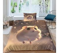 GAOYUCHUN Hamster Duvet Cover Sets 3 PCS Hotel Quality Quilt Cover Bedding Set Bed Covers with Pillowcases with Zipper Closure Ultra Soft Anti Allergic Microfiber Single（135x200cm）