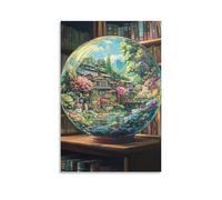 GAOYUCHUN Large Glass Canvas for Home Decor Modern Framed Picture Artworks Decorative Modern Framed Canvas Prints Paintings Picture Canvas Wall Art Ready to Hang 12x18inch(30x45cm)