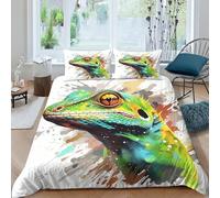 GAOYUCHUN Lizards 3D Printed Duvet Cover SetQuilt Cover Easy Care Bed Linen Soft Cosy 3 Pcs Bedding Sets Pillowcases for Kid Teens Boys And Girls Man Double（200x200cm）