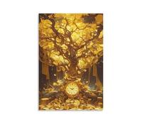 GAOYUCHUN Money Tree Canvas for Home Decor Home Decor Modern Framed Canvas Prints Paintings Picture Canvas Wall Art Ready to Hang 08x12inch(20x30cm)