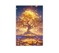 GAOYUCHUN Money Tree Canvas for Home Decor Modern Framed Picture Artworks Decorative Wall Decor Paintings Pictures Artwork Print Home Decor 08x12inch(20x30cm)