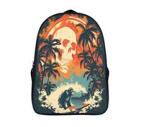 GAOYUCHUN Monkey Surfing Backpacks Kids School Backpack School Bag 3D Printed Cartoon Bookbag for Boys Elementary And Middle School Students 40x28x16cm