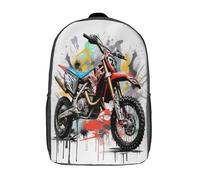 GAOYUCHUN Motocross Bike Backpacks Kids School Backpack School Bags 3D Printed Cartoon School Bag for Boys Elementary And Middle School Students 17inch