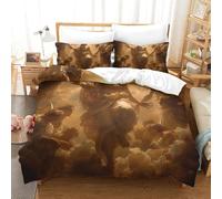 GAOYUCHUN Mythical Jesus Bedding Duvet Set Quilt Cover Set Bedspread Bedroom with Pillow Cases With Zipper Closure Soft Microfiber Bedding Set Double（200x200cm）