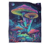 GAOYUCHUN Psychedelic Mushrooms Blanket Kids Blankets for Boys Throw Blanket Tie Dyed Soft Flannel Fleece Blankets Gifts for Adult 3D Printed Couch Sofa 80x90inch(200x230cm)