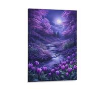 GAOYUCHUN Purple Geranium Canvas for Home Decor Modern Bathroom Office for Bathroom Living Room Bedroom Pictures Artwork Print Home Decor 16x24inch(40x60cm)