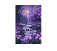 GAOYUCHUN Purple Geranium Canvas for Home Decor Modern Framed Picture Artworks Decorative Wall Decor Paintings for Bedroom Kitchen Home Decor 16x24inch(40x60cm)