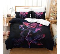 GAOYUCHUN Rose 3D Printed Quilt Cover Set 3 Pieces Bedding Soft Microfiber with Zipper Closure,Pillowcases for Teens And Adults Double(200x200cm)