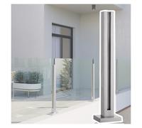 GAOzhenq 1 PC Silver Glass Railing Post for 10-12mm Glass, 60 70 80 90 100 110 120 130 140 Cm Tall 304 Stainless Steel Steps Staircase Handrail Balusters with Rubbers, Mid/Corner/End Post(Color Gray,
