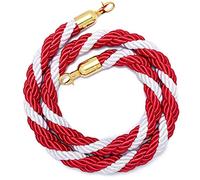 GAOzhenq Queue rope barrier, Rope Barriers for Christmas Decors,Crowd Control Barriers Queue Line Rope,Colorful Rope Safety Barrier with Gold Plated Hooks(B,8ft/245cm)