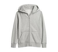 GAP Boys' Logo Hoodie Hooded Full Zip Sweatshirt, Light Heather Grey, S