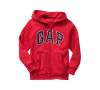 GAP Boys' Logo Hoodie Hooded Full Zip Sweatshirt, Pure Red, X-Small