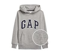 GAP Boys' Logo Hoodie Hooded Sweatshirt, Light Heather Grey, M