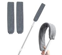 Gap Dust Cleaner Retractable Gap Cleaning Duster with 1 Long Handle and 3 Replacement Cover Flexible Telescopic Microfiber Hand Duster Appliances Cleaning Tool for Home Bedroom Kitchen