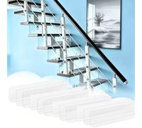 Gap Filler，，12-Pack Stair Gap Blocker for Open Riser Stairs, Clear Floating Staircase Guards, Toy-Proof & Under Couch Shield Bumpers (120x20cm / 47.2x7.9in)