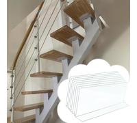 Gap Filler，，8 Pack Clear Stair Gap Blockers - Cuttable Under Couch Guards for Open Riser Steps, Easy Install Furniture Stop Panels (39x10in / 100x25cm) - Prevents Pet Falls & Dirt Accumulati
