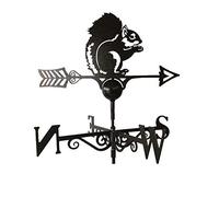 GAP GARDEN PRODUCTS - Garden Squirrel Design Weathervane. Solid Metal Construction and Coated in a Durable Black Finish
