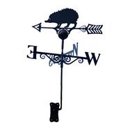 GAP GARDEN PRODUCTS - Hedgehog Design Weathervane. Solid Metal Construction and Coated in a Durable Black Finish