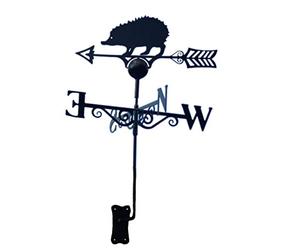 GAP GARDEN PRODUCTS - Hedgehog Design Weathervane. Solid Metal Construction and Coated in a Durable Black Finish
