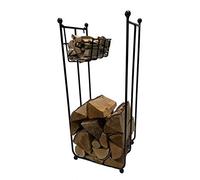 GAP GARDEN PRODUCTS Home and garden Metal firewood Log stand Rack With Free Kindling Basket (tall)