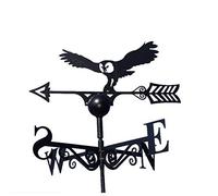 GAP GARDEN PRODUCTS - Owl Design Weathervane. Solid Metal Construction and Coated in a Durable Black Finish