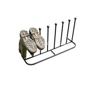 GAP GARDEN PRODUCTS - Solid Metal 4 Pair Long Boot and Shoe Rack/Stand.Painted Black Indoor and Outdoor Use