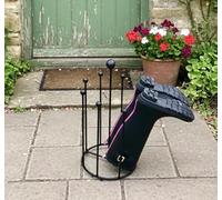 GAP GARDEN PRODUCTS Solid Steel Boot Carousel - Holds 4 Pairs of Full-Length Boots - Heavy-Duty Wellington Boot Stand for Indoor/Outdoor Use - Durable Black Finish - Made in the UK