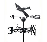 GAP GARDEN PRODUCTS - Spitfire Design Weathervane. Solid Metal Construction and Coated in a Durable Black Finish