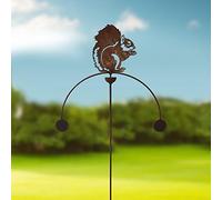 GAP GARDEN PRODUCTS - Squirrel Double Ball Wind Rocker/Spinner supplied bare metal that can be painted or left to age over time to give a rustic patina finish…