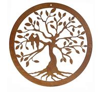 GAP GARDEN PRODUCTS TREE OF LIFE WITH DOVES WALL ART - BARE METAL READY TO RUST