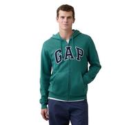 GAP Logo Heritage Hoodie Hooded Full Zip Sweatshirt, Balsam, L