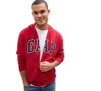 GAP Logo Heritage Hoodie Hooded Full Zip Sweatshirt, Sled Red, L