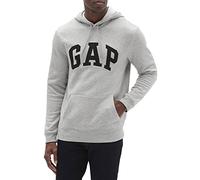 GAP Men's Logo Fleece Hoodie Hooded Sweatshirt, Light Heather Grey, L