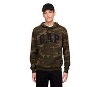GAP Men's Logo Heritage Hoodie Hooded Fleece Pull Over Sweatshirt, Green Camo V2, XL
