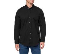GAP Men's Long Sleeve Stretch Poplin Shirt, True Black, Large