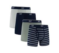 GAP Men's Underwear, Ultra Soft Modal Fabric with Fly Pouch Boxer Brief for Men, 4-Pack, Navy Stripe, S