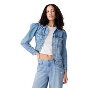 GAP Women's Denim Puff Sleeve Jacket, Medium Wash, L