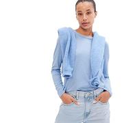 GAP Women's Foreversoft Long Sleeve Crew Neck Tee T-Shirt, Wind Blue, XXL