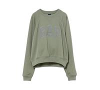 GAP Women's French Terry Logo Crew Sweatshirt, Gasoline Green, Medium