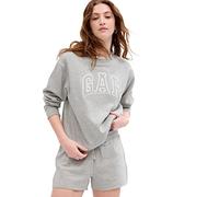 Gap Women's Heritage Crew Neck T-Shirt Pullover Sweater, Lt Heather Grey, M