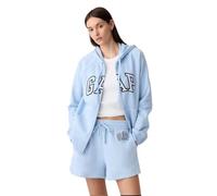GAP Women's Logo Hoodie Hooded Full Zip Sweatshirt, Light Blue Shadow, Large