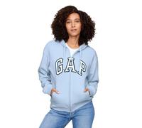 GAP Women's Logo Hoodie Hooded Full Zip Sweatshirt, Light Blue Shadow V2, S