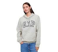 GAP Women's Logo Hoodie Hooded Full Zip Sweatshirt, Light Heather Grey, M
