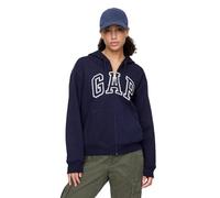 GAP Women's Logo Hoodie Hooded Full Zip Sweatshirt, Navy Uniform Ii, Large