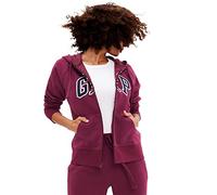 GAP Women's Logo Hoodie Hooded Full Zip Sweatshirt, Ruby Wine, XXS